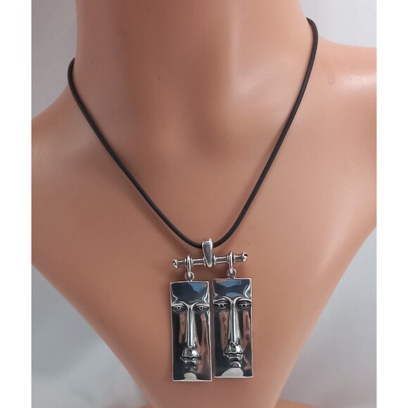 SERGIO BUSTAMANTE Guernica Double Faces Pendants Necklace - Picture 12 of 12